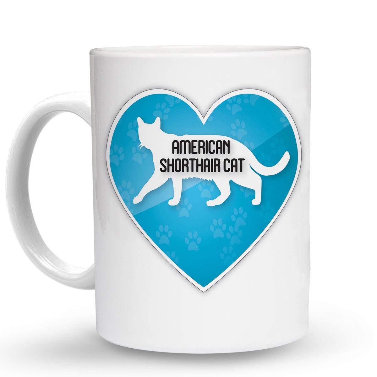 Makoroni 11 Oz Ceramic Coffee Mug for American Shorthair Cat Lovers - Perfect Gift for Cat Owners & Coffee Enthusiasts - Ideal for Home, Office or Gifts (#L61)