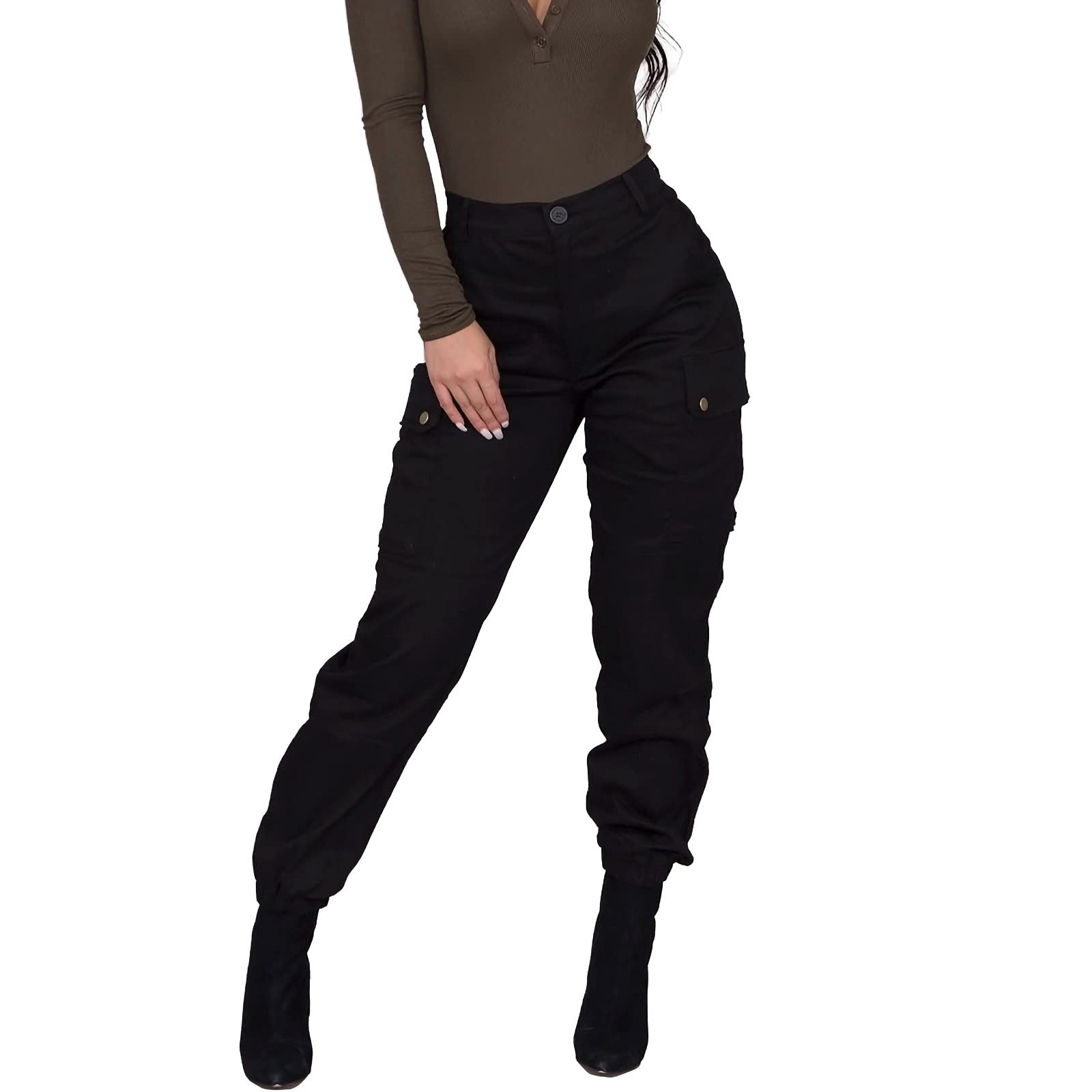 MIVAMIYA Women's Cargo Pants - Lightweight Quick Dry Hiking Pants, Baggy Jogger Athletic Workout Pants with Pockets for Outdoor Activities, Travel & Casual Wear