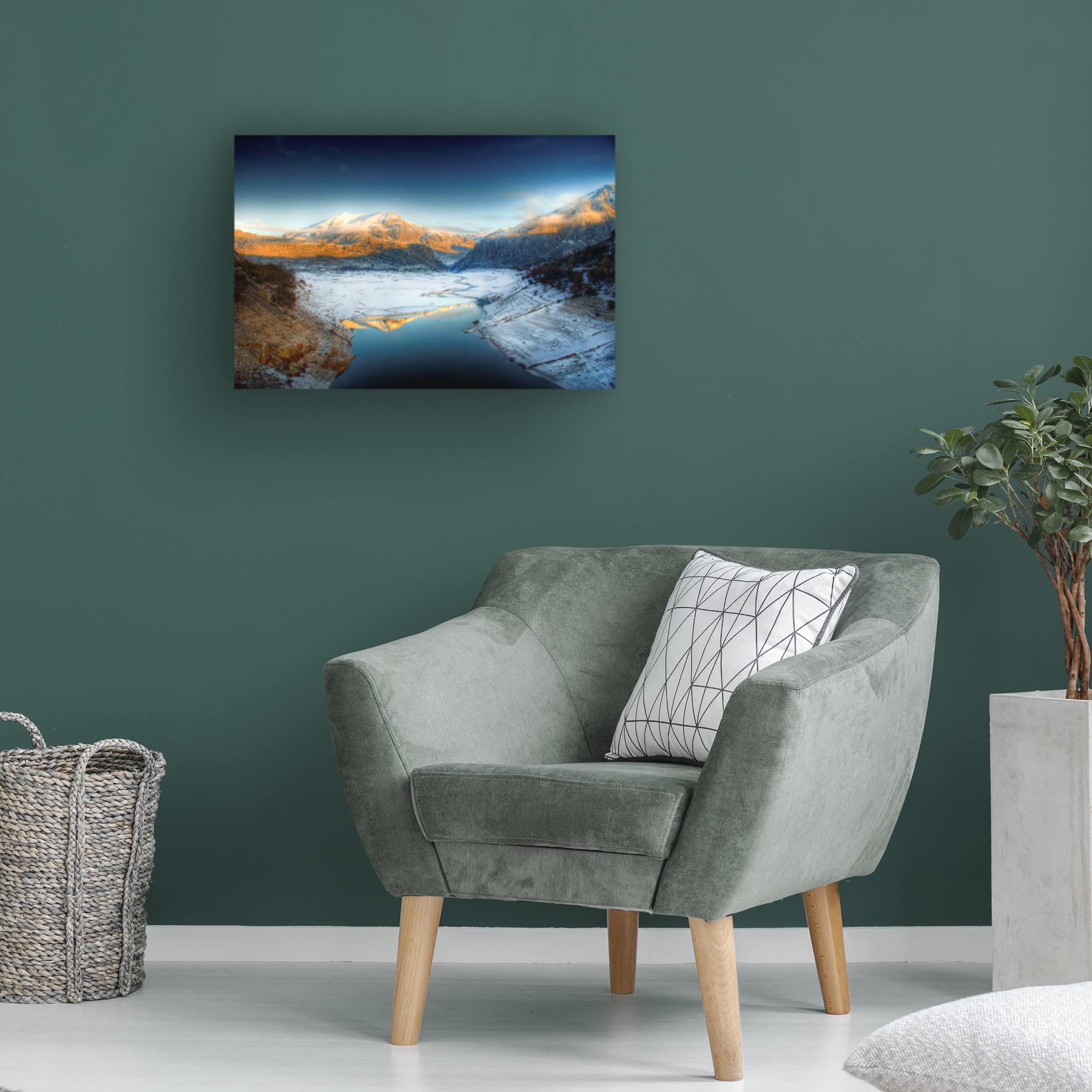 Trademark Fine Art 'Mountains Of The Moon' Canvas Wall Art by Jose C Lobato - Stunning Landscape Painting for Living Room, Bedroom & Office Decor
