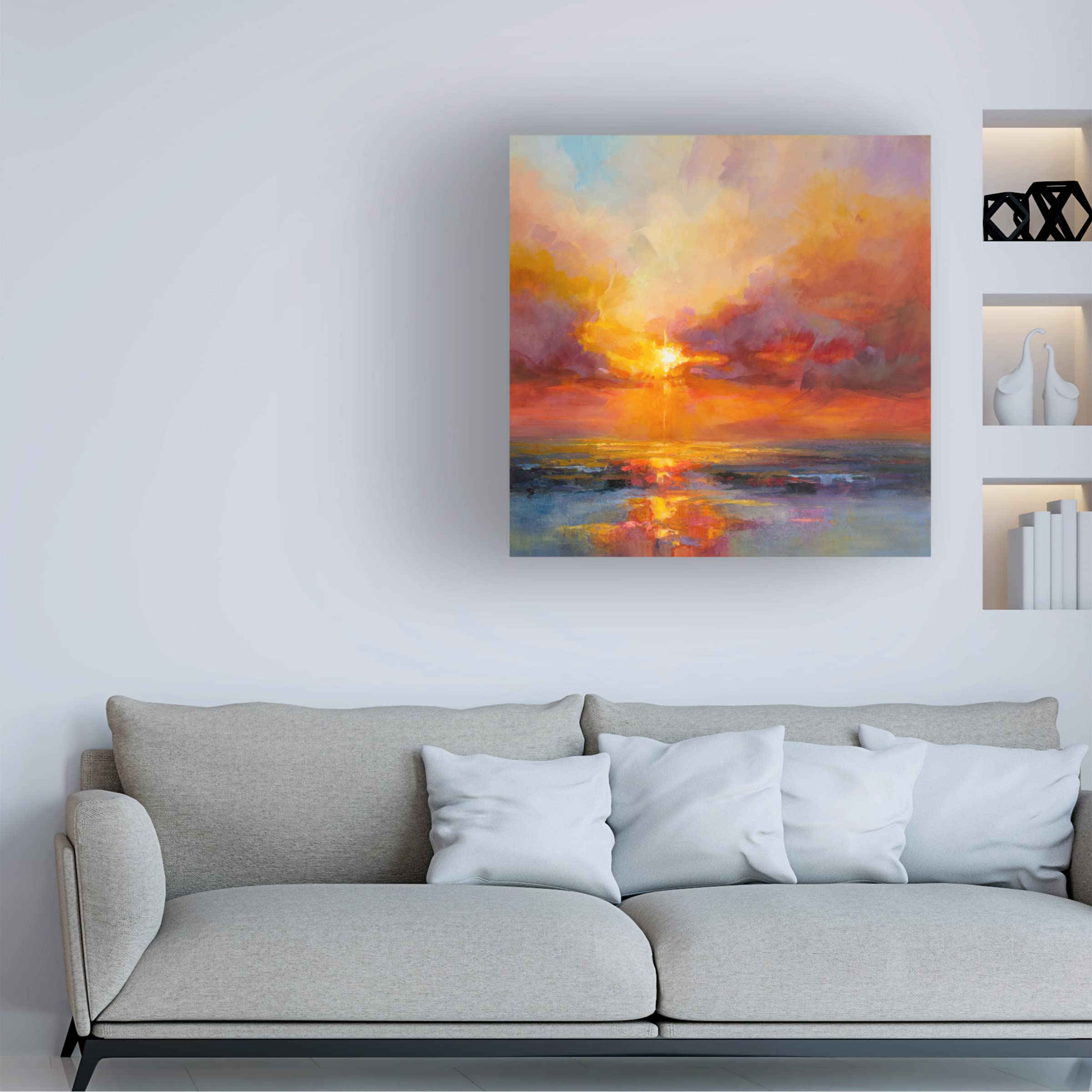 Trademark Fine Art 'Evening Sparkle' Canvas Wall Art by Kasia Bruniany - Modern Home Decor for Living Room, Bedroom & Office