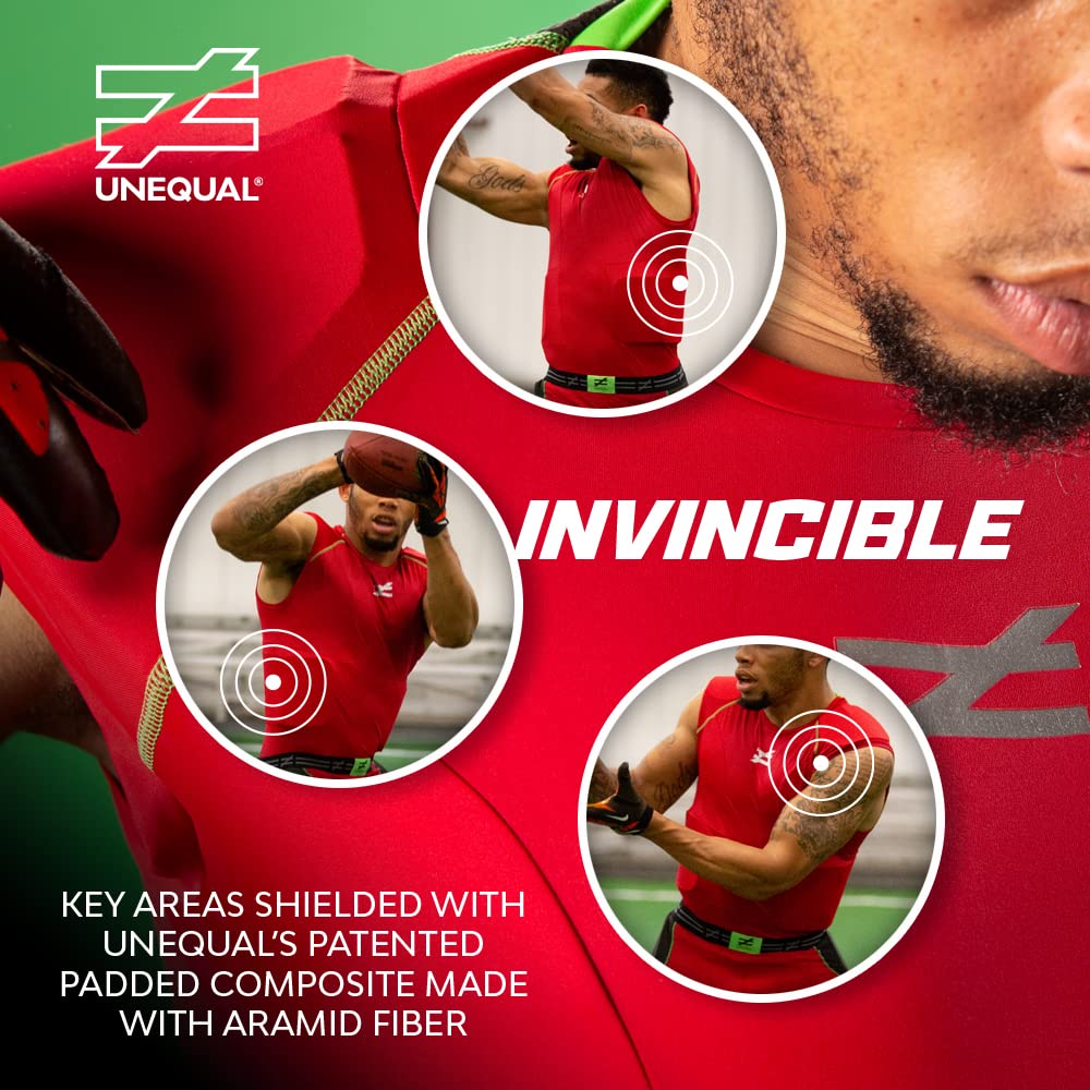 Unequal Youth Invincible 4Pad Sleeveless Shirt - Breathable Protective Compression Top for Football, Baseball & Lacrosse - Ideal for Training & Sports Performance
