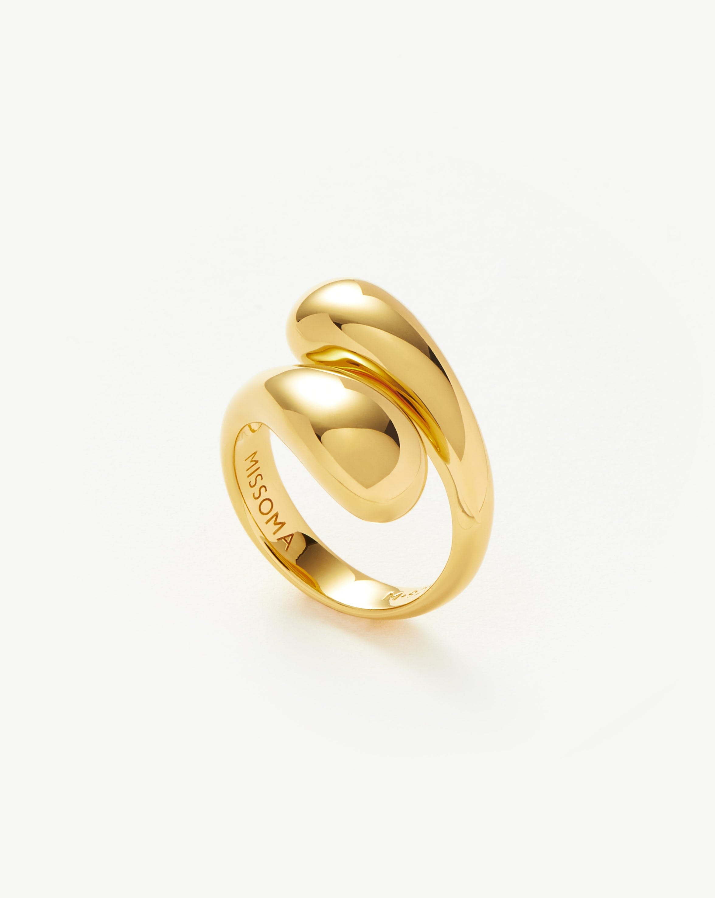Savi Sculptural Crossover Ring - 18k Gold Vermeil Stackable Band for Women | Elegant Jewelry Gift for Her, Perfect for Weddings, Anniversaries & Everyday Wear