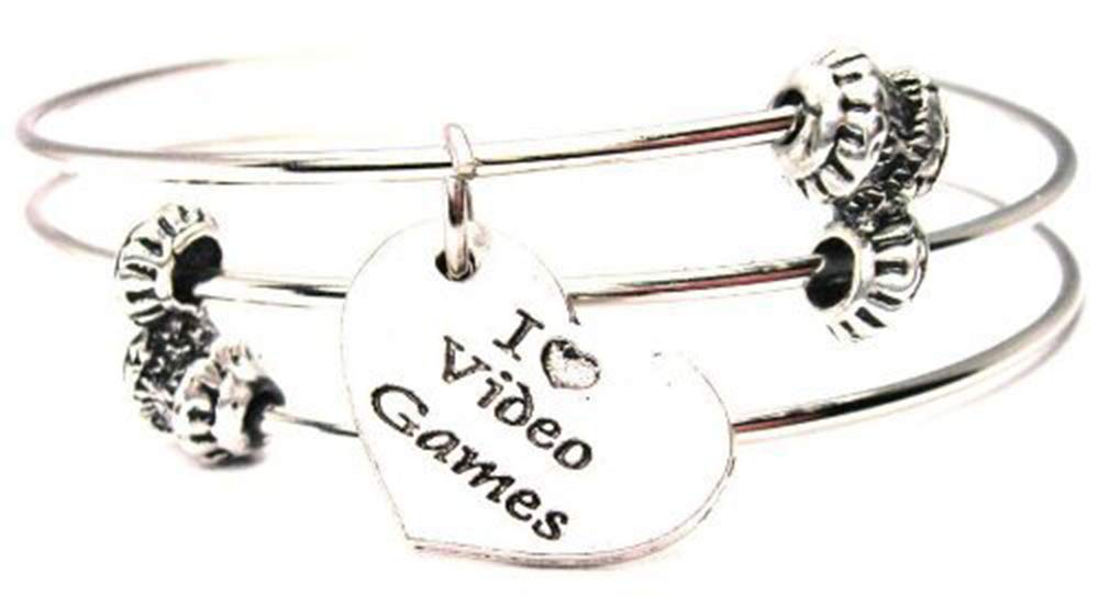 Expandable Wire Triple Style Bangle Bracelet for Video Game Lovers - Adjustable 2.5