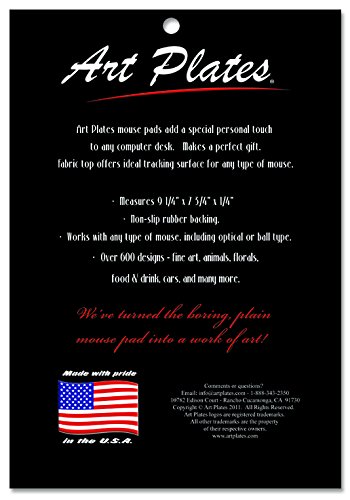 Dan Morris Art Plates & Wine Bottles Mouse Pad - Premium Desk Accessory for Office, Gaming & Home Decor