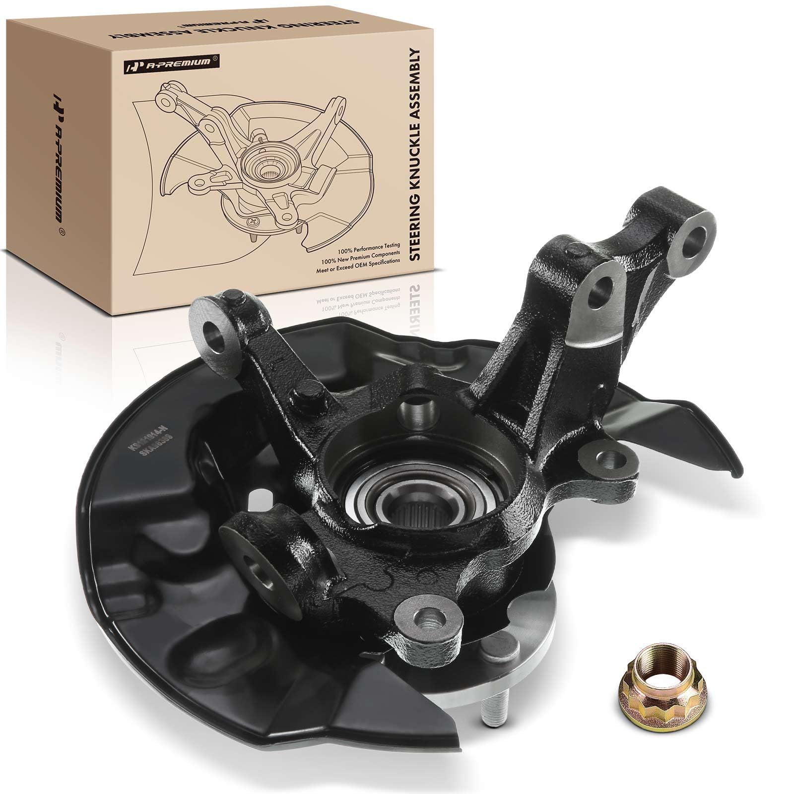 Premium Front Left Steering Knuckle & Wheel Bearing Hub Assembly for 2003-2008 Toyota Corolla 1.8L FWD - Driver Side 5-Lug Replacement Part - Perfect for Suspension Repair and Wheel Alignment