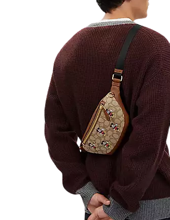 Coach Disney X Coach Warren Mini Belt Bag - Signature Jacquard with Mickey Mouse Print - Stylish Crossbody Bag for Women, Perfect for Travel, Shopping & Everyday Use