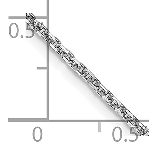 14K White Gold 1.45mm Diamond-Cut Solid Cable Chain Anklet - Elegant Ankle Bracelet for Women, Perfect for Beach Weddings, Date Nights & Everyday Wear