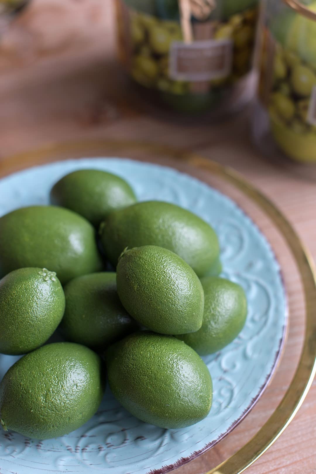 9PC Artificial Limes in A Box - Realistic Fake Limes for Home Decor, Party Centerpieces, and Photography Props - Durable & Lifelike Artificial Fruit Decorations