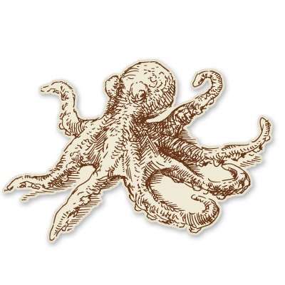 AK Wall Art Octopus Drawing Vinyl Sticker - Multiple Sizes Available - Perfect for Laptop Decoration, Water Bottles & Home Decor