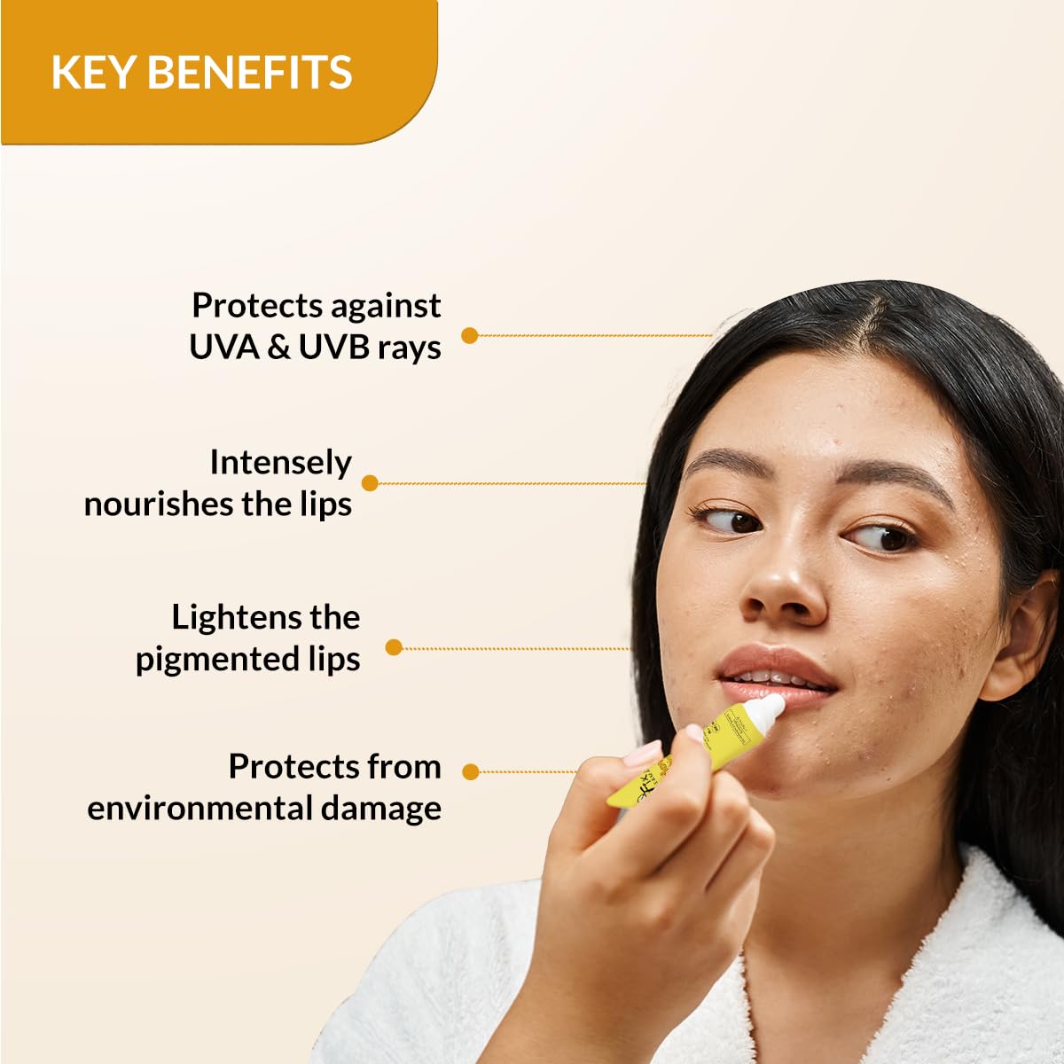 FIXDERMA SPF 50 PA+++ Lip Balm with Cocoa Butter & Coconut Oil - Sun Protection Lip Shield Prevents Pigmentation & UV Damage - 15g Yellow - Perfect for Outdoor Activities, Hiking & Beach Days