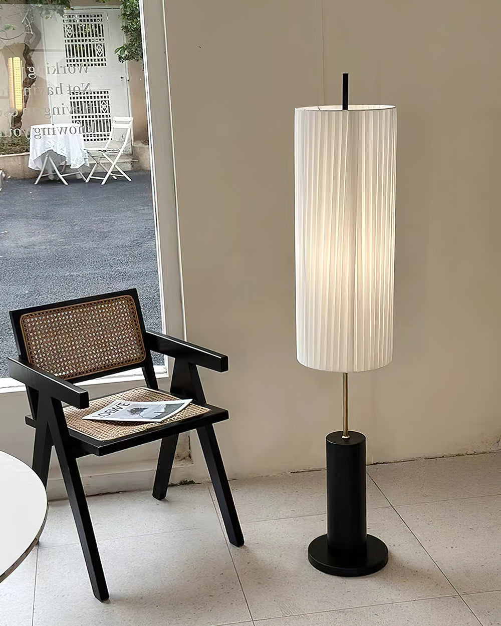 Modern Dorica Floor Lamp with Adjustable Height - Bright LED Standing Light for Living Room, Bedroom, or Office - Perfect for Reading, Working, and Relaxing