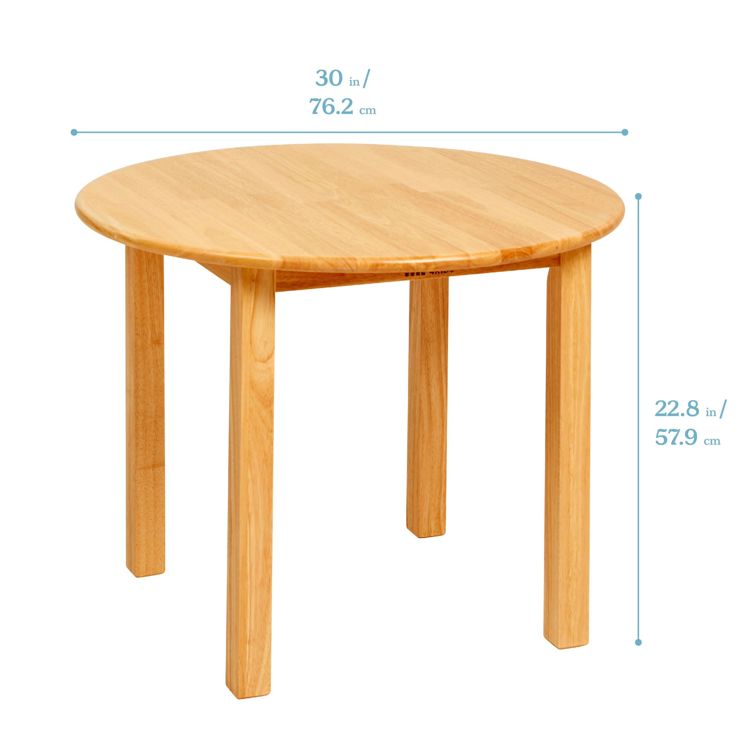 ECR4Kids 30 Inch Round Hardwood Kids Table with 22 Inch Legs - Natural Honey Finish - Durable Children's Furniture for Classroom, Playroom & Home Learning