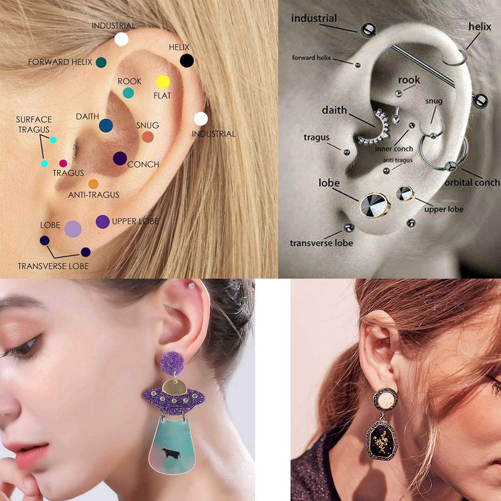98Pcs Stainless Steel Piercing Kit - Ears, Nose, Navel & Lip | Professional Body Jewelry for Safe Piercing at Home