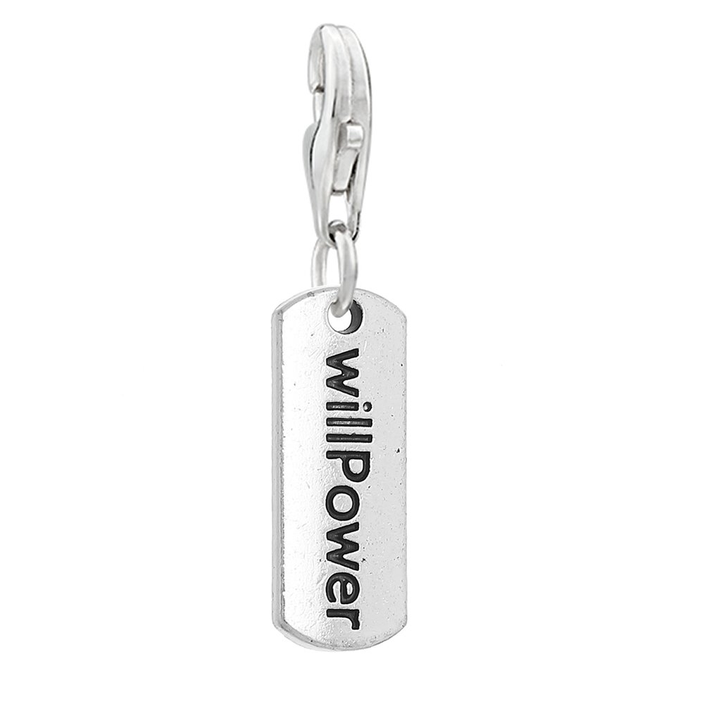 Sparkly Willpower Pendant Charm - Clip-On for Bracelets & Necklaces - Motivational Jewelry for Daily Wear, Gifts & Special Occasions
