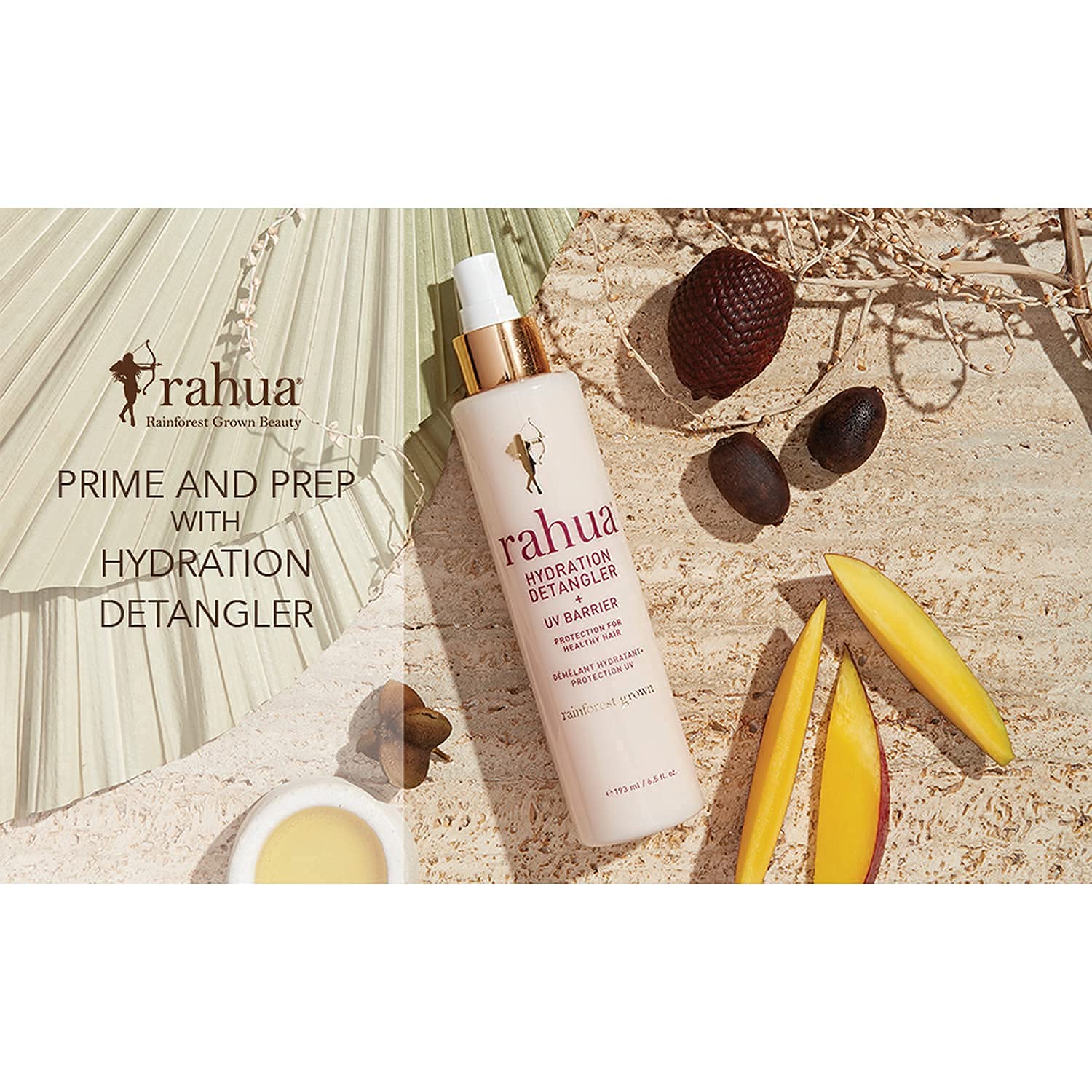 Rahua Hydration Detangler with UV Protection - 2 Fl Oz Travel Size | Moisturizing Hair Softener for Frizz Control & Damage Prevention | TSA-Approved Leave-In Conditioner for Smooth, Brushable Hair | Perfect for Beach Days, Travel & Daily Hair Care