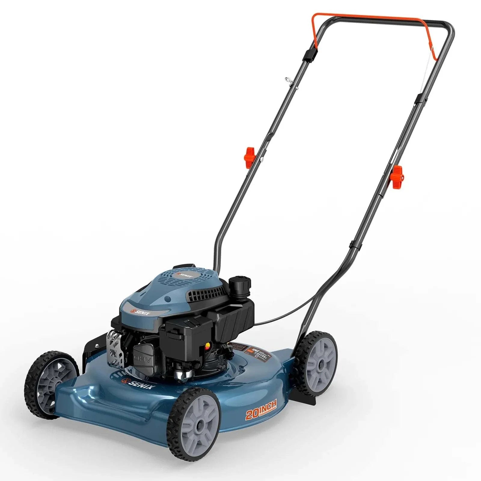 SENIX 20-Inch 144cc 4-Cycle Gas Powered Push Lawn Mower with Side Discharge - Perfect for Medium to Large Yards, Residential Lawn Care, and Professional Landscaping