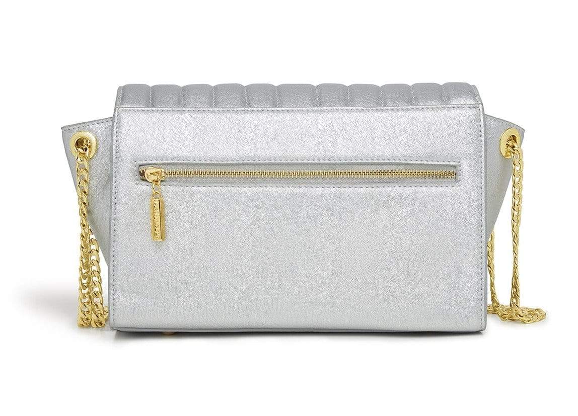Kensington Vegan Leather Crossbody Bag for Women | Silver | Stylish & Eco-Friendly Purse for Everyday Use, Travel & Shopping