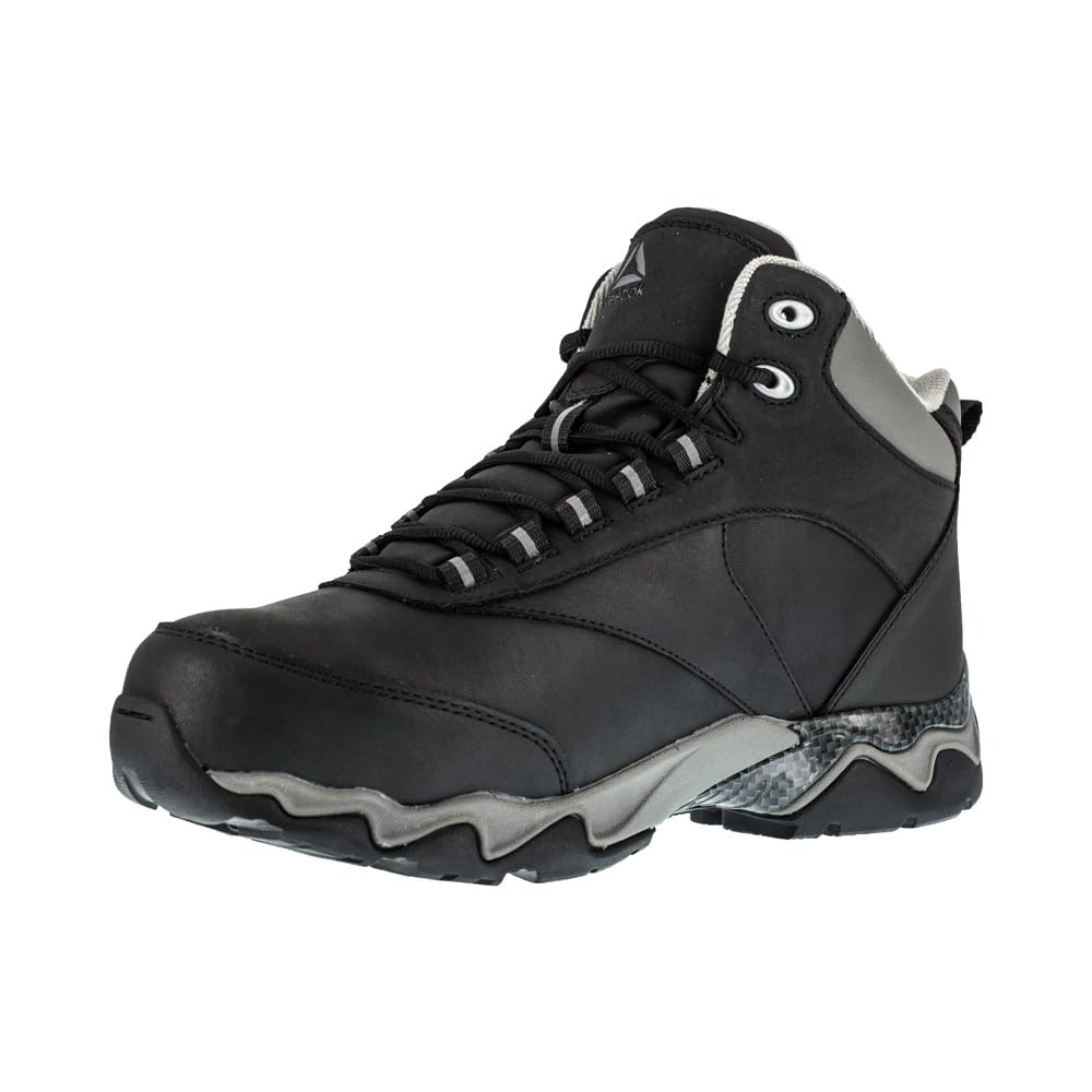 Reebok Women's 6-Inch Met Guard Work Boots - Black, Size 8.5 Wide | Steel Toe Safety Shoes for Construction, Warehouse & Industrial Work