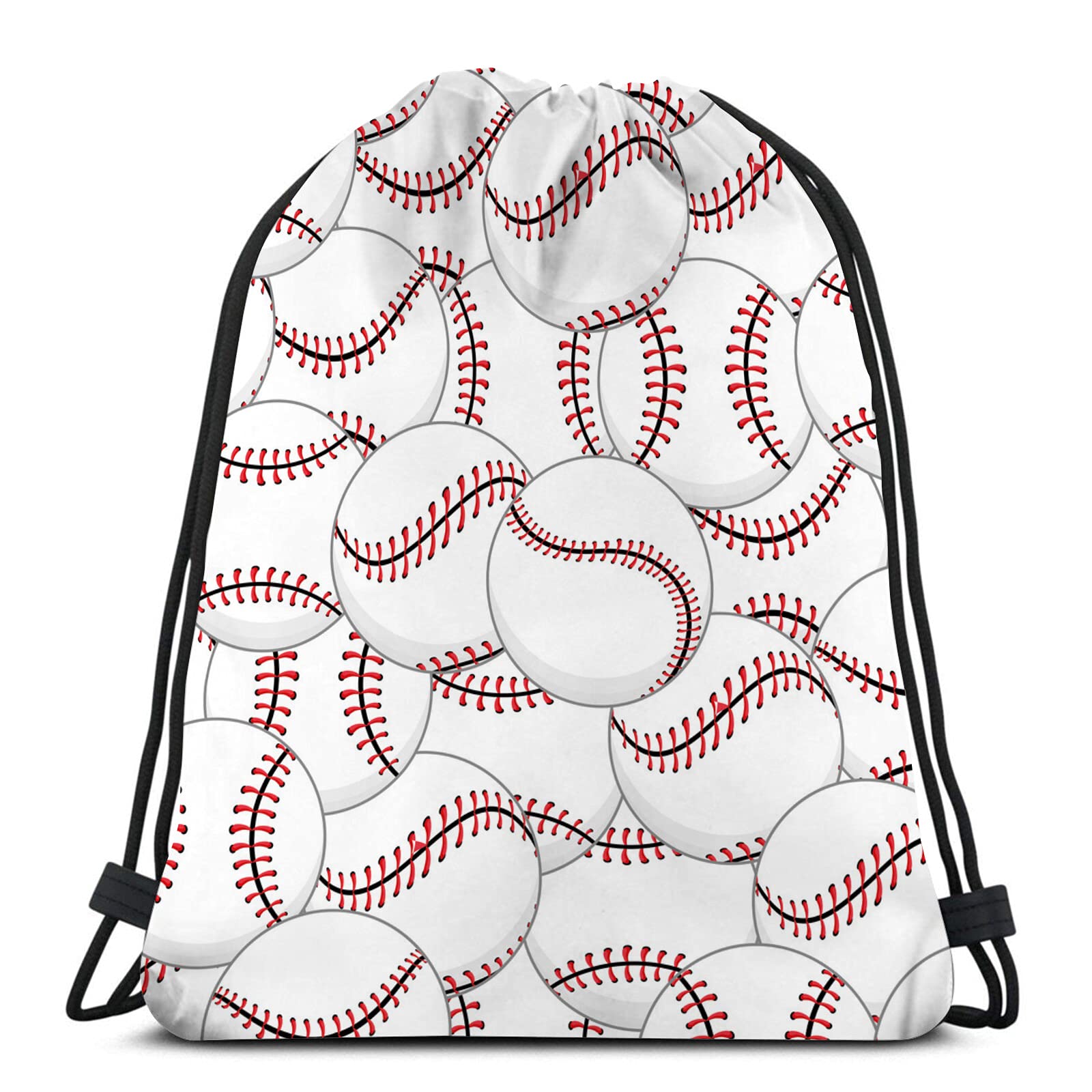 3D Printed Baseball Pattern Drawstring Backpack - Gym Bag, Casual Running Daypack for Teens, Boys & Girls - Perfect for School, Sports & Outdoor Activities
