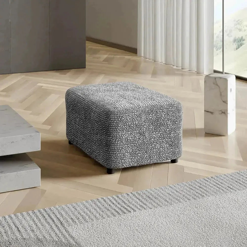 Microfiber Ottoman Slipcover Medium Size - Stretchable Furniture Cover for Living Room, Bedroom & Office - Easy to Clean & Durable Home Decor