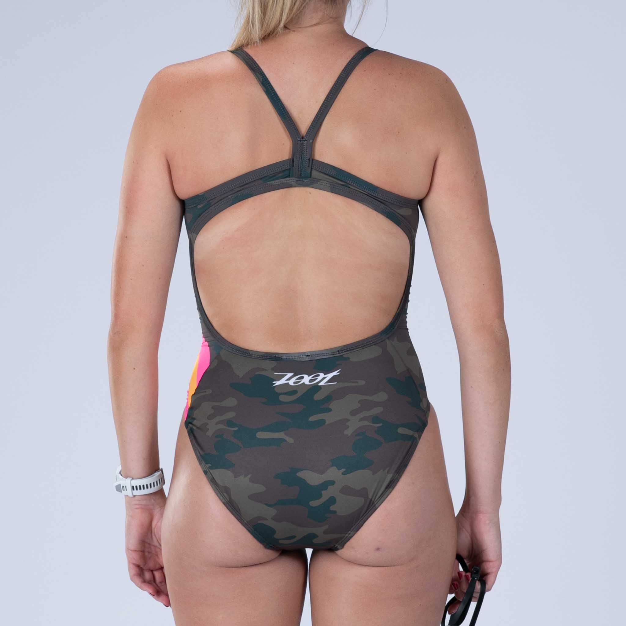 Women's Limited Edition Swimsuit - Cali Camo Print | High-Quality Swimwear for Beach & Pool | Perfect for Summer Vacations, Resort Wear & Water Sports