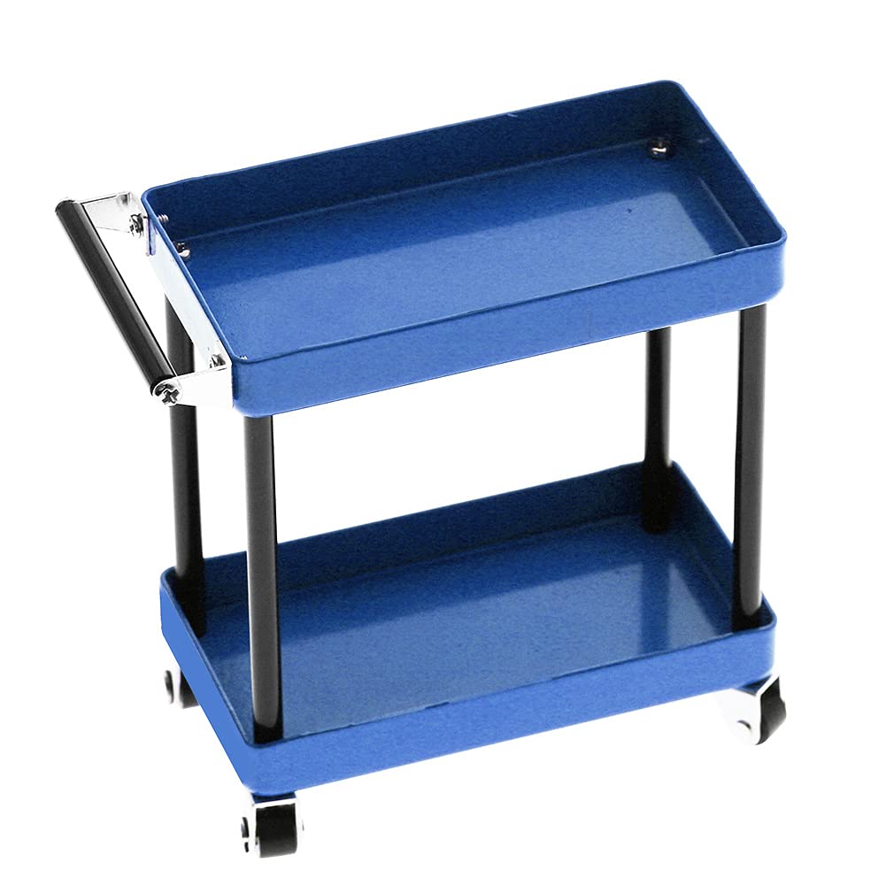 Remote Control Car Tools Cart - Replacement Parts Trolley for RC Car Assembly & Maintenance | Durable Blue Accessory for Hobbyists & DIY Enthusiasts | Perfect for RC Car Repair, Racing Pit Stops & Workshop Organization