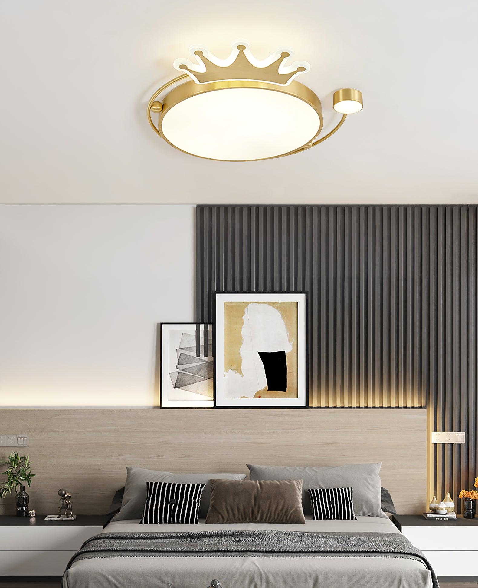 Elegant Crown Ceiling Light Fixture - Modern Crystal Chandelier for Dining Room, Bedroom & Living Room - Perfect for Home Decor & Wedding Events