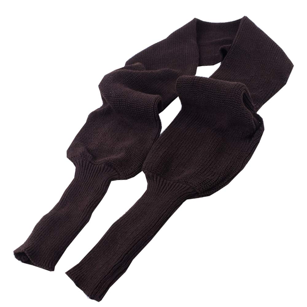Women's Warm Knitted Crochet Scarf Wrap Shawl with Sleeves - Winter Cape Blanket for Cold Weather - Perfect for Outdoor Activities, Travel & Fashion Accessories