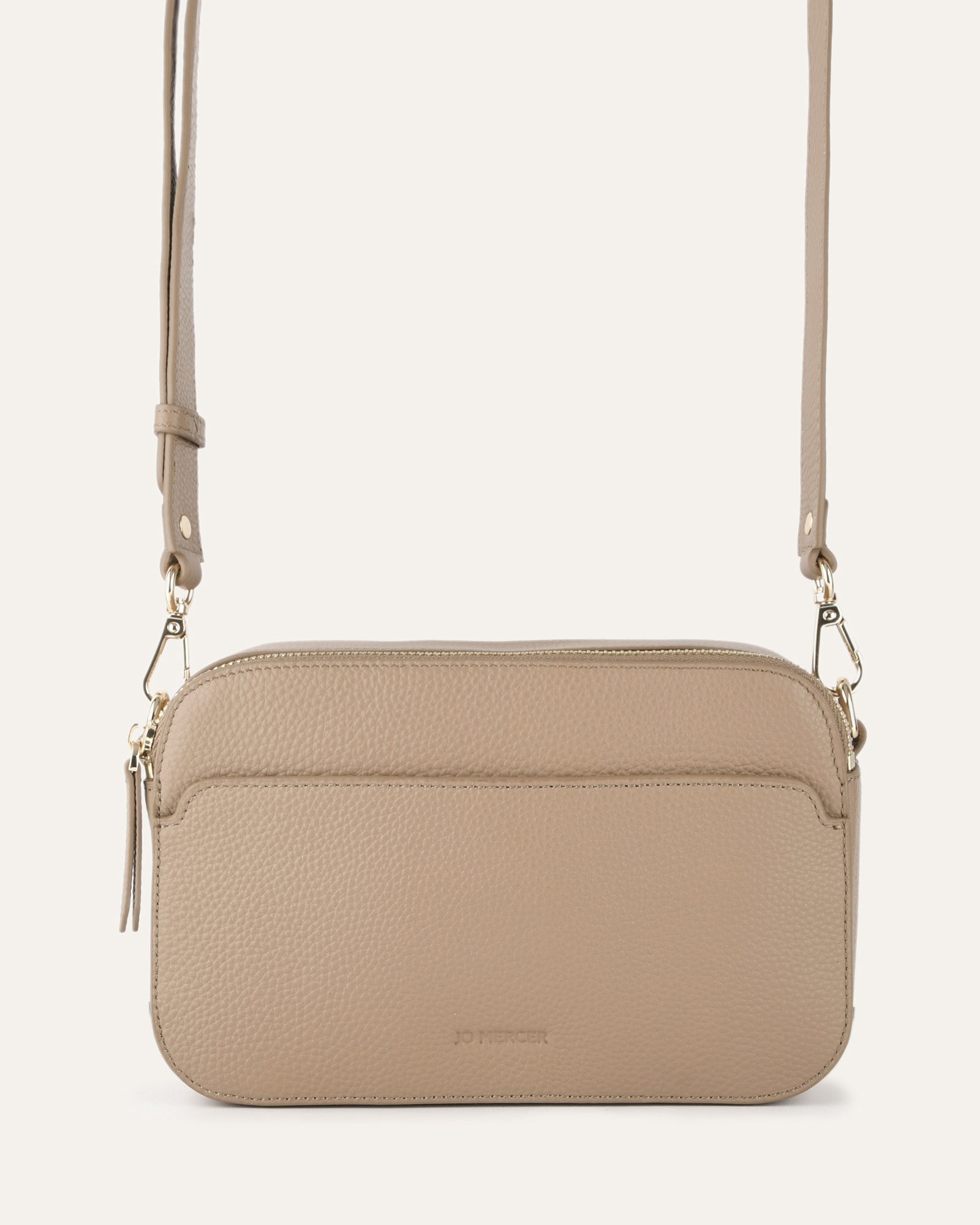 PHOEBE Crossbody Bag for Women - Genuine Taupe Leather Purse, Stylish Shoulder Bag for Everyday Use, Work, Travel & Shopping