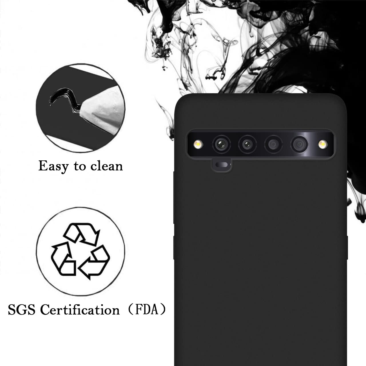 Custom Personalized Photo Text Name Phone Case for TCL 10 Pro - Anti-Scratch Soft TPU Protective Cover (Black) - Perfect for Everyday Use, Travel & Gift Giving