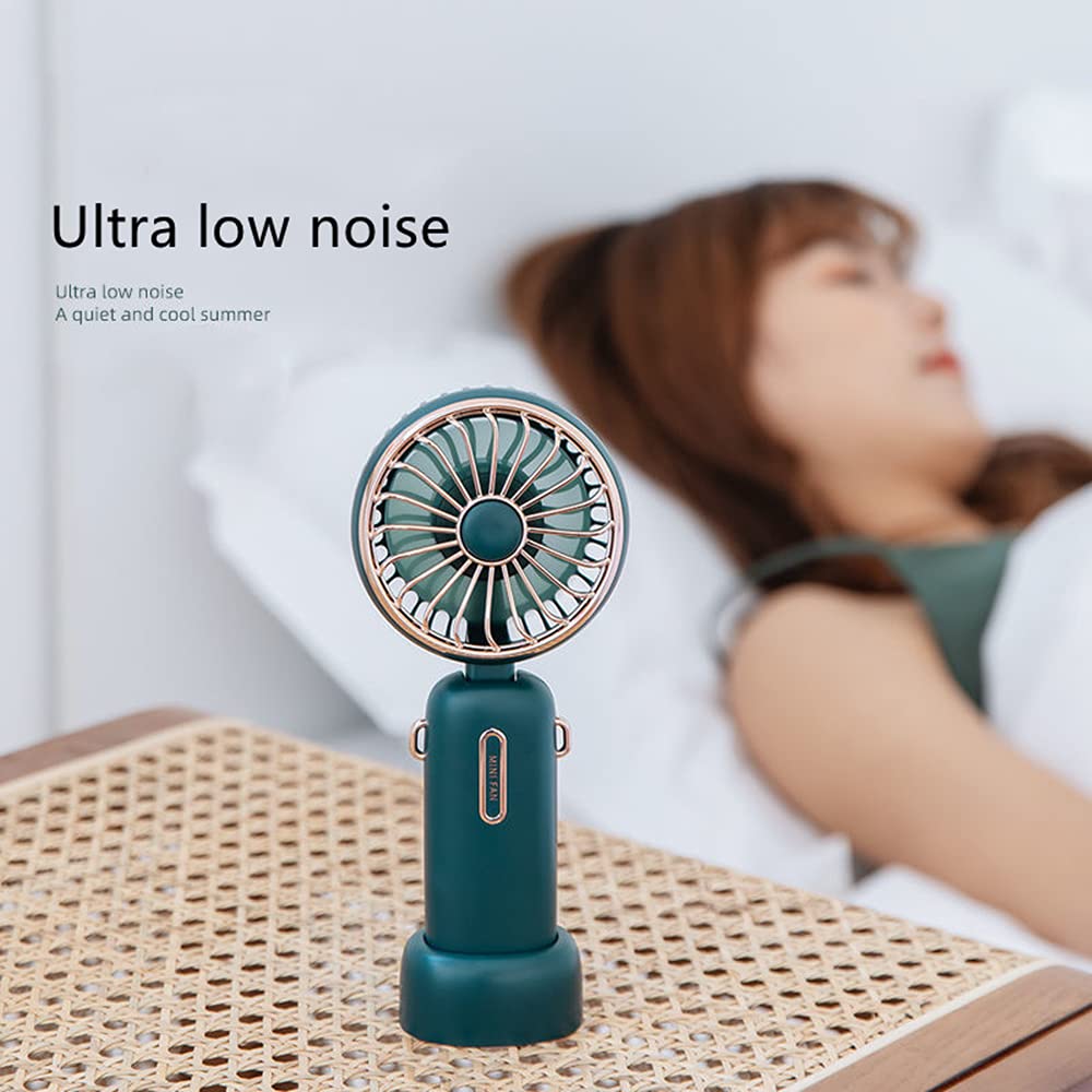 Portable USB Rechargeable Handheld Fan - 3 Speed Settings, 4800mAh Battery, Foldable Mini Desk Fan for Travel, Office, Home & Outdoor Activities | Perfect for Camping, Hiking, Beach & Hot Weather Use