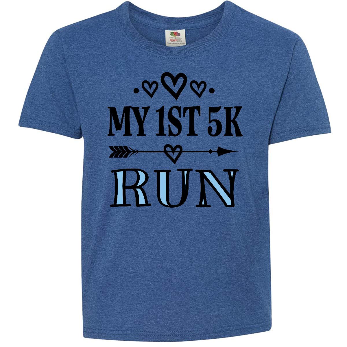 Inktastic 1st 5K Race Running Fitness Youth T-Shirt - Comfortable Kids Running Shirt for First 5K, Fun Runs & School Sports Activities