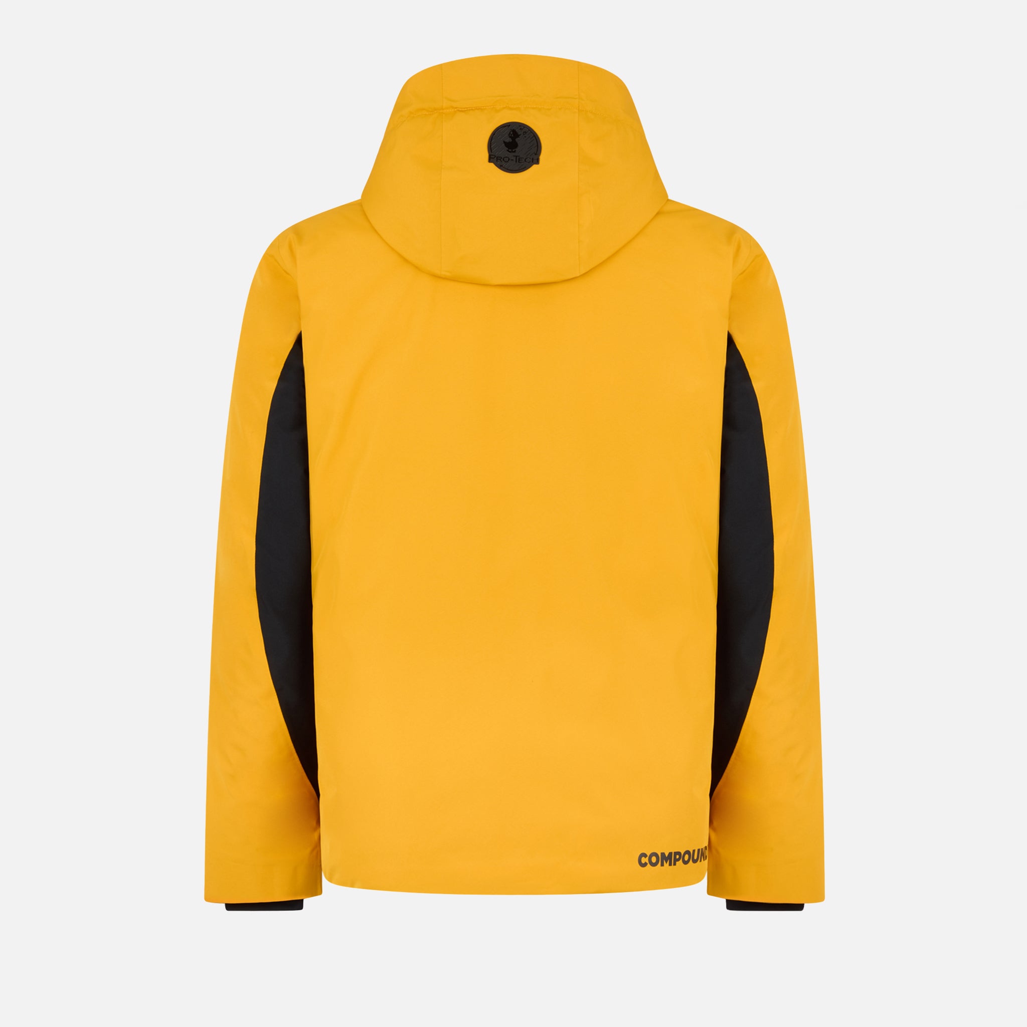 COMPOUND X Save The Duck Hooded Alvaro Parka Jacket - Waterproof Winter Coat for Men & Women | Golden & Black | Outdoor Hiking, Skiing, Snowboarding