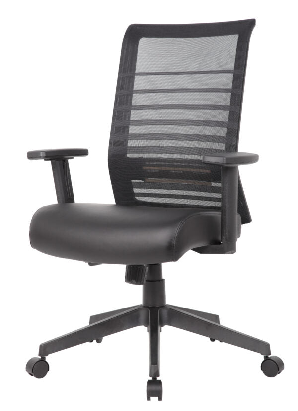 Boss B6566AM BK Horizontal Mesh Back & Antimicrobial Seat Ergonomic Task Chair for Office, Home, or Conference Room Use