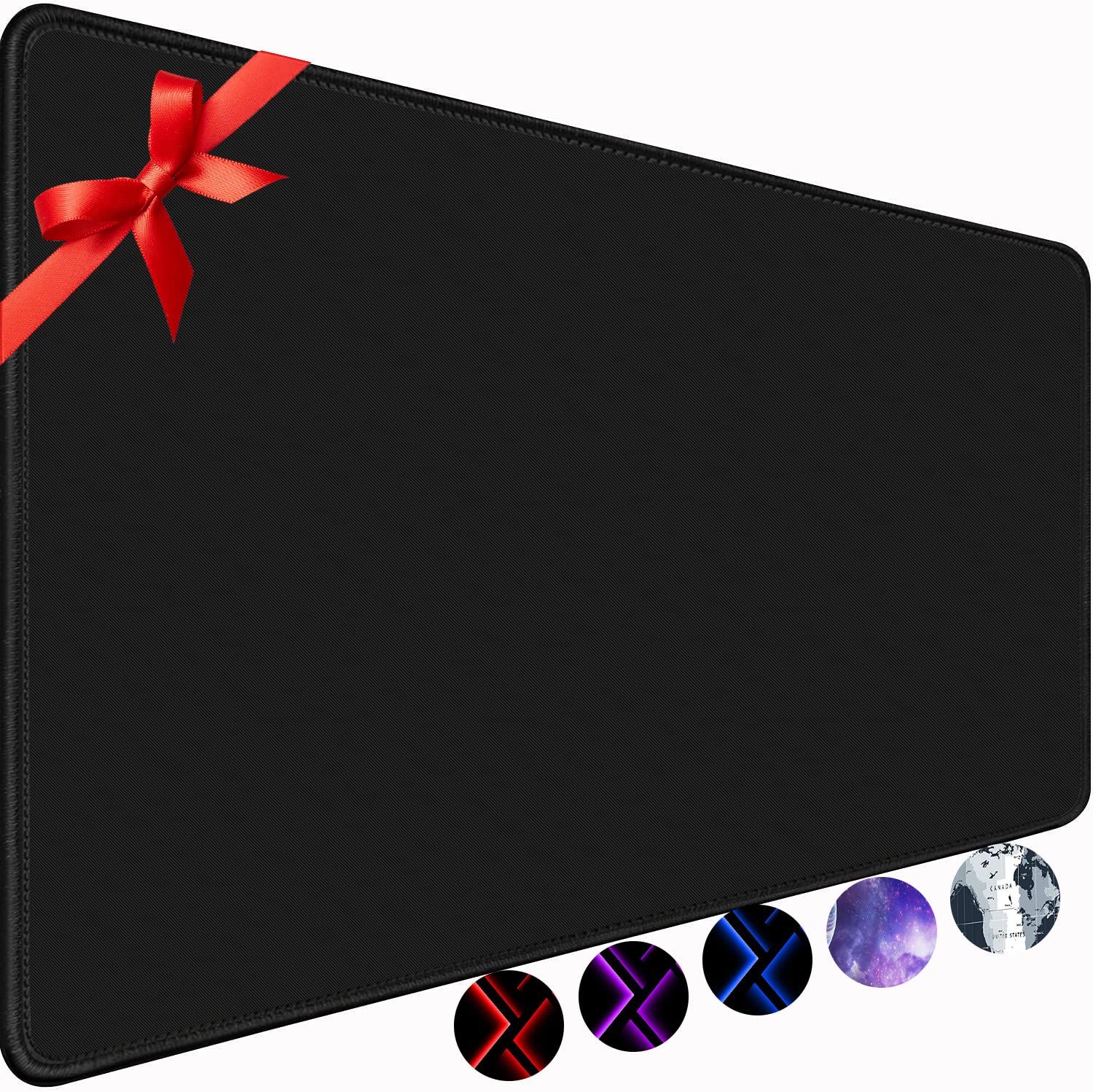 TEDNETGO Extra Large Gaming Mouse Pad 31.5x15.7 Inches - Non-Slip Waterproof Desk Mat with Stitched Edges for PC, Laptop, Office & Home Use - Perfect for Gamers, Work & Study (Black)