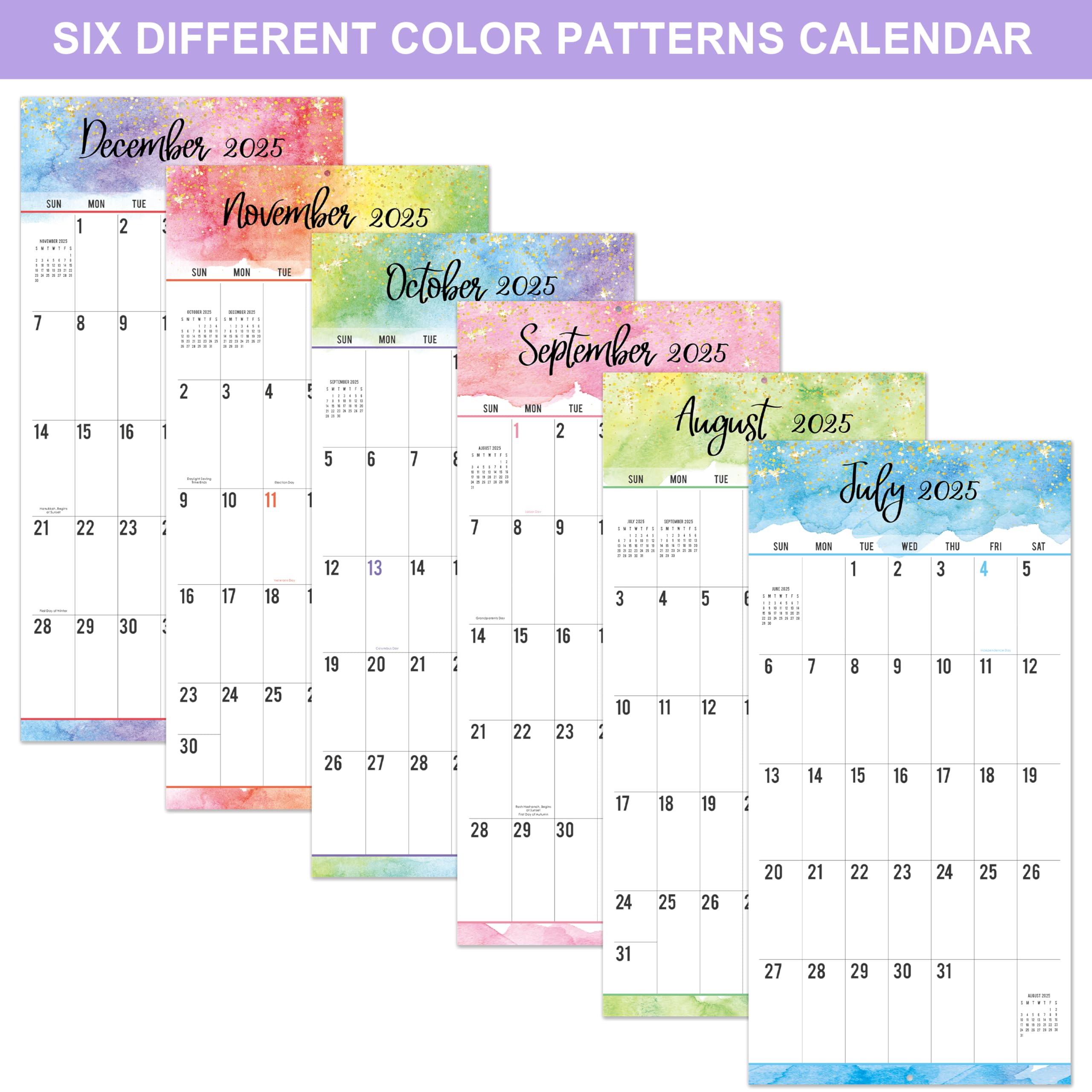 2025-2026 Wall Calendar - 18 Month Large Print Monthly Planner (July 2025-December 2026) | Big Grid Design | 12