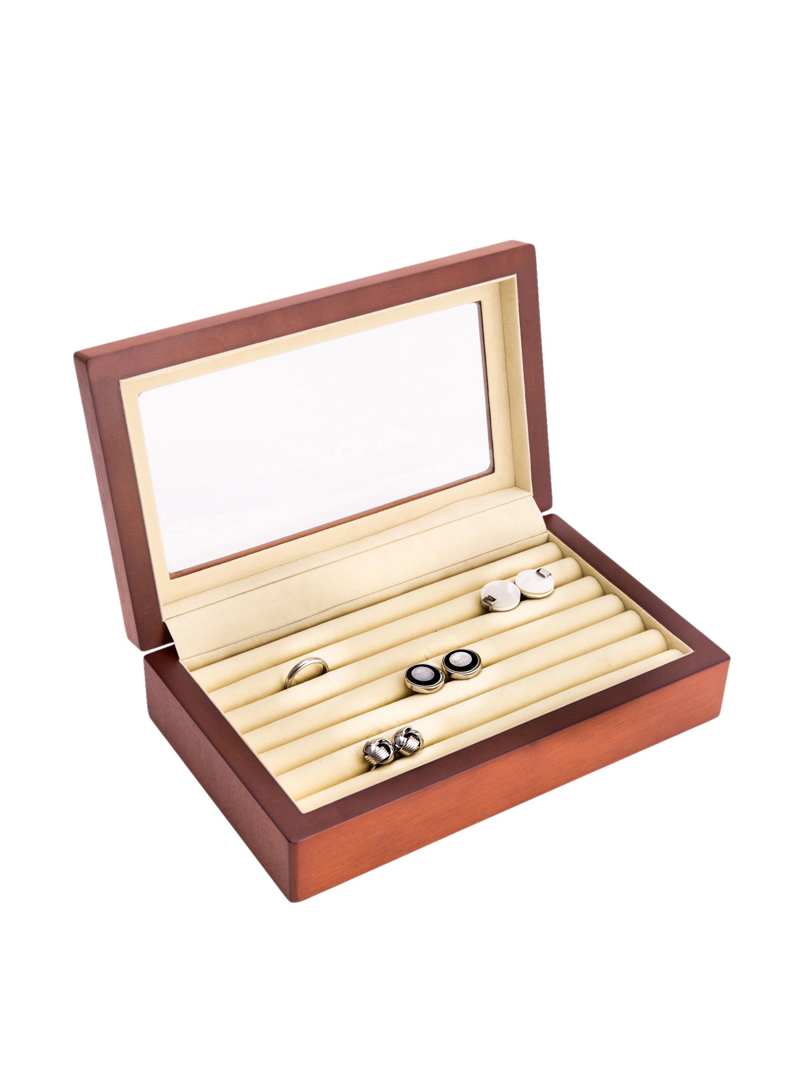 Elegant Cherry & Black Cufflink Box - Premium Gift Box for Men's Accessories - Perfect for Weddings, Business Gifts & Formal Occasions