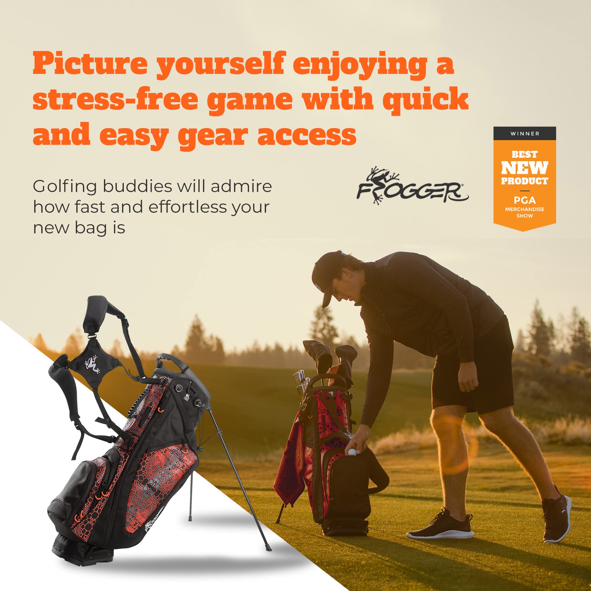 **Ultra Lightweight Hybrid Golf Stand Bag for Men & Women - 7 Spacious Pockets, 2 Latch-it Receivers, Ergonomic Dual Straps | Perfect for Driving Range, Course & Travel**