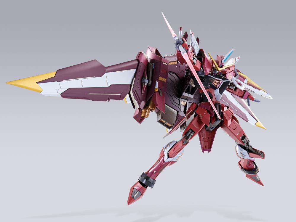 Bandai Metal Build Gundam SEED Justice Gundam Action Figure - High-Quality Collectible Model Kit for Anime Fans & Gundam Enthusiasts - Perfect for Display, Collection, and Role-Playing Battles