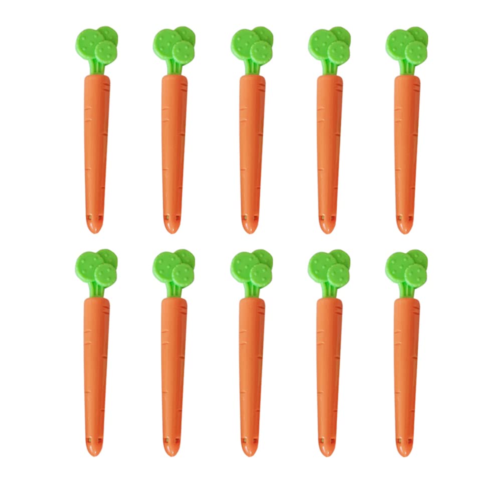 Veemoon 10pcs Carrot-Shaped Food Sealing Clips - Reusable Bag Clips for Kitchen Storage, Snacks, Chips & Travel Food Preservation | Keep Food Fresh at Home or On-The-Go