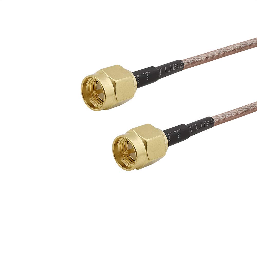 SMA Male to SMA Male RF Coaxial Jumper Cable - RG316 50cm (19.7inch) Coax Extension for CB Radio, Handheld Radios, Amateur Equipment, SDR Devices & WiFi Antennas - Perfect for Signal Boosting & Wireless Connectivity (2-Pack)