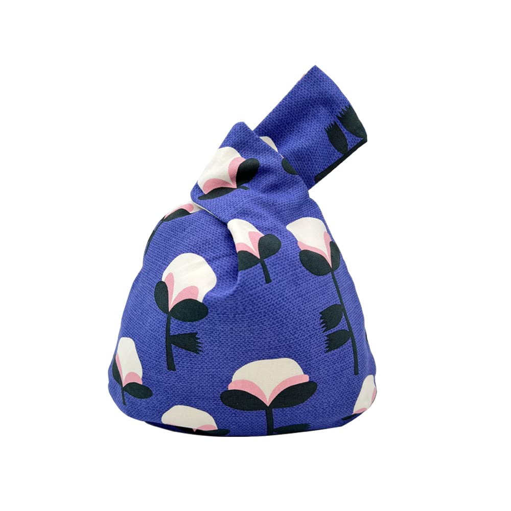 Japanese Pattern Cotton Wrist Bag - Stylish Knot Pouch Sleeve for Women, Men & Teens - Portable Canvas Tote Purse Gift for Girlfriend, Wife & Friends - Perfect for Travel, Shopping & Everyday Use