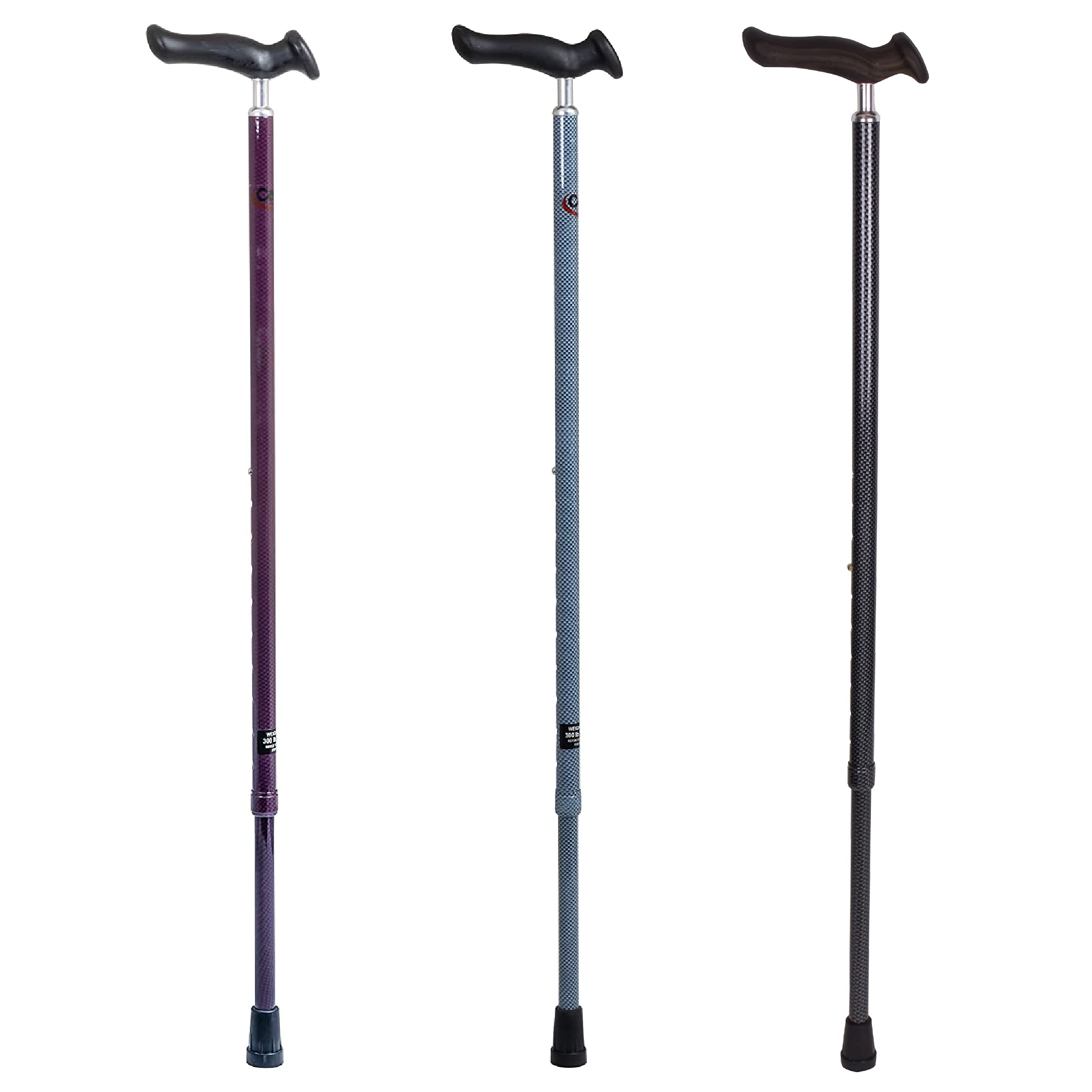 Carex Health Brands Ergonomic Comfort Walking Cane with Extra Cushioned Grip - Light Gray (FGA51100 0000) | Ideal for Seniors & Mobility Support for Daily Walks & Outdoor Activities