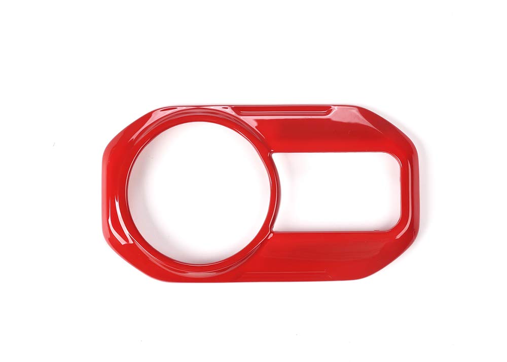 Red ABS Car Headlight Control Panel Sticker Frame Cover Trim for Jeep Wrangler JL & JT Gladiator (2018-2023) - Durable Exterior Decoration & Protection for Off-Road Adventures