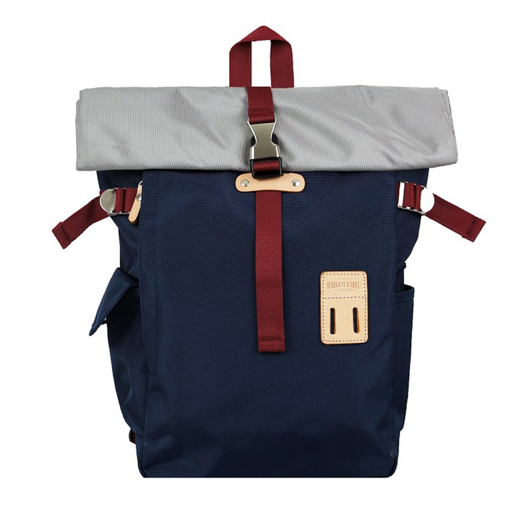 Harvest Label Urban Rolltop Backpack 2.0 - Waterproof Laptop Backpack for Men & Women, 25L Travel Backpack with USB Charging Port (Navy Blue) - Perfect for Commuting, Hiking, and College Campus Use
