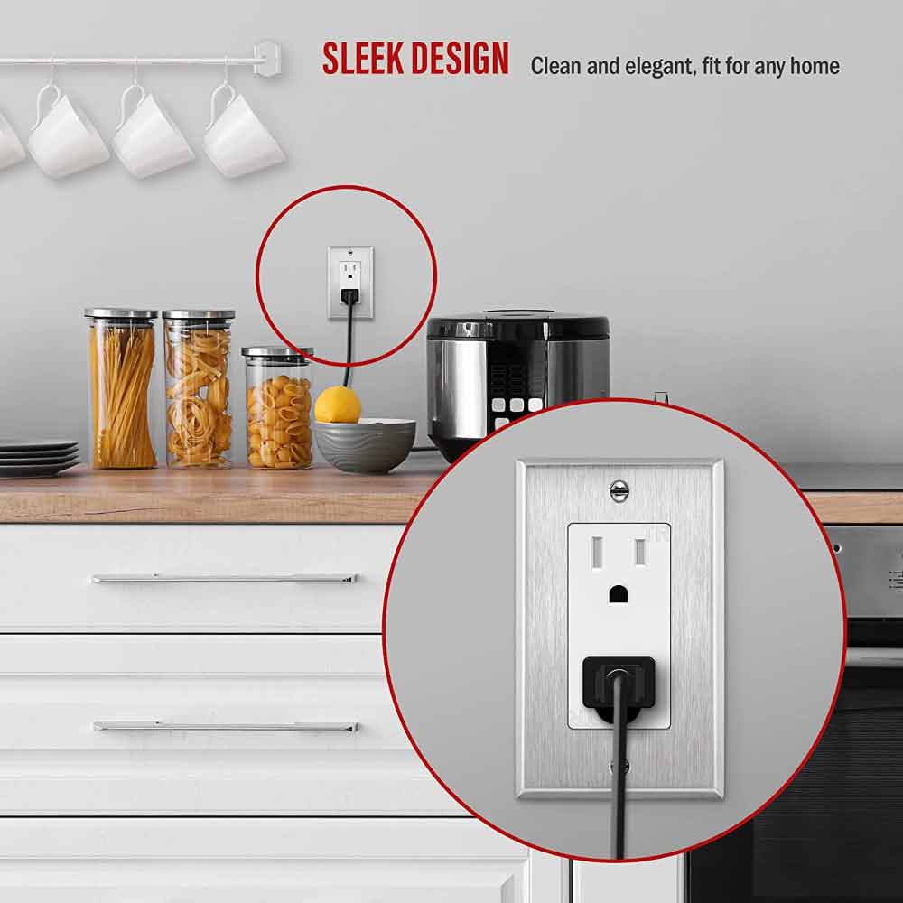 1 Gang Stainless Steel Decorator Wall Plate - Premium Electrical Outlet Cover for Home & Office - Ideal for Modern Decor, Renovations, and Commercial Spaces