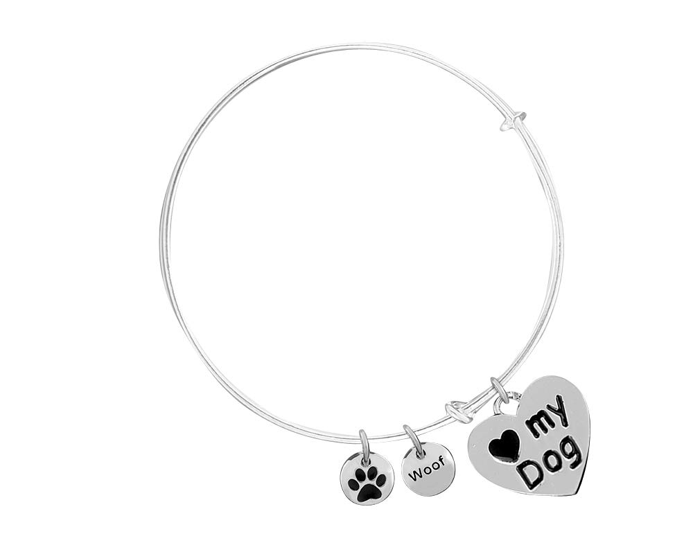 12 Pack Retractable Dog Charm Bracelets for Fundraising & Charity Events - Perfect for Pet Lovers & Animal Welfare Causes