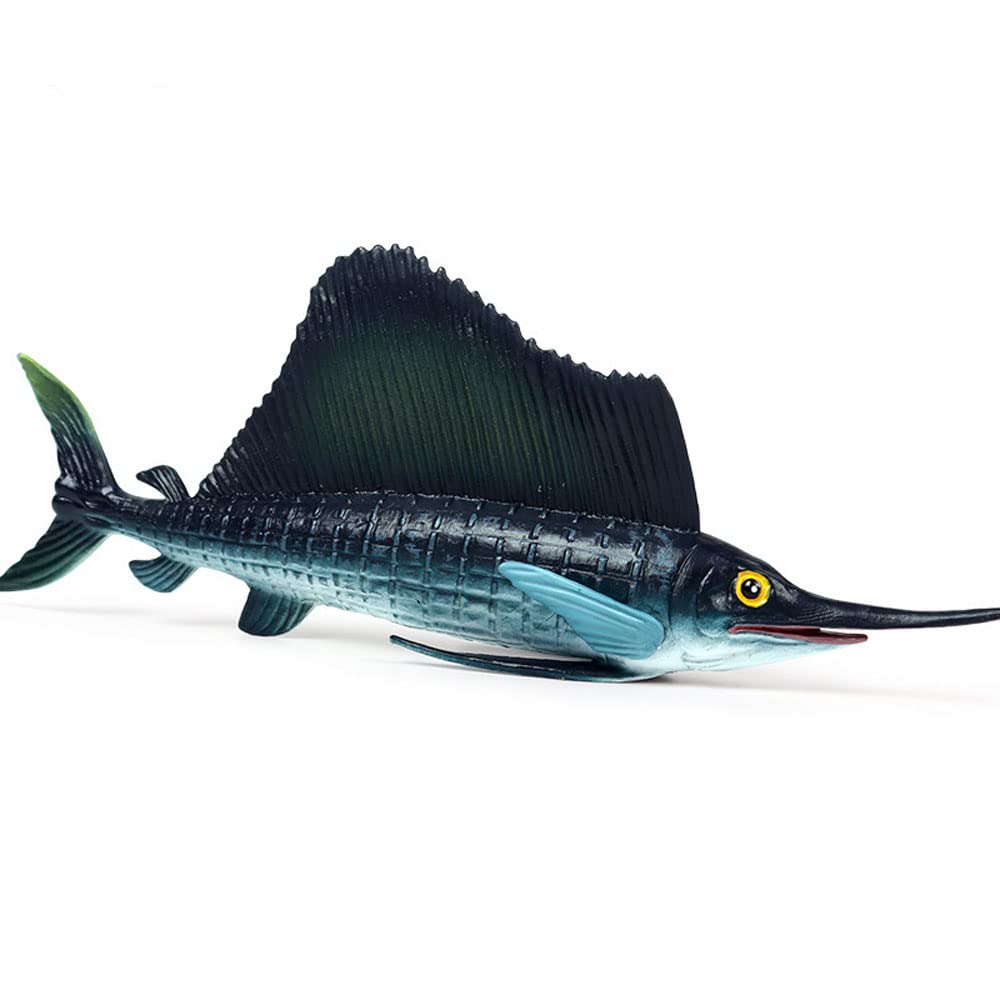 DJLAV Realistic Sailfish Plastic Animal Model - Educational Sea Creature Toy for Kids, Cognitive Learning & Party Decor | Perfect for Ocean-Themed Parties, Classroom Teaching & Collectors