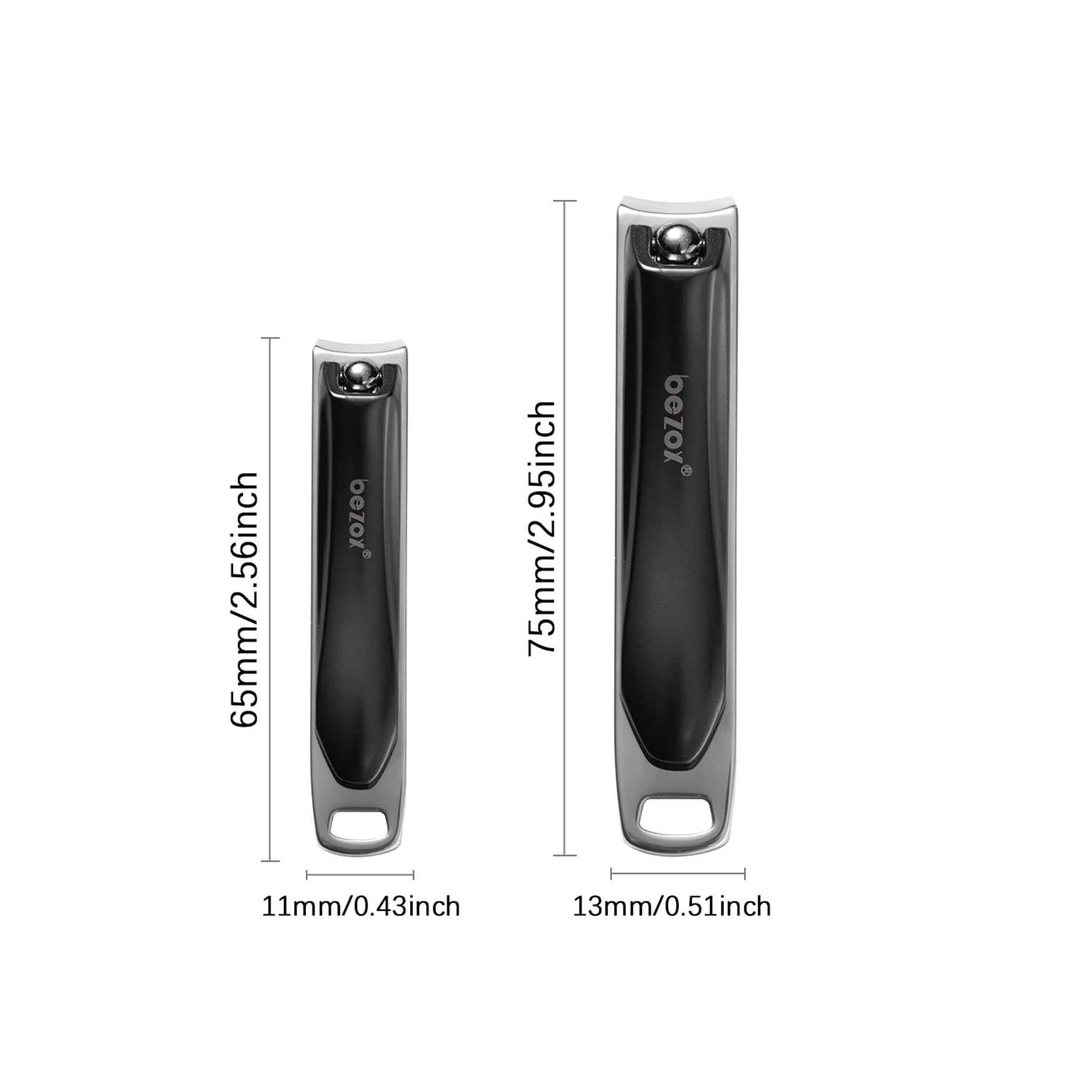BEZOX Premium Stainless Steel Nail Clipper Set - Ultra Sharp Ergonomic Nail Cutter & File for Seniors, Adults & Kids - Perfect for Fingernails & Toenails - Ideal for Home, Travel & Grooming Kits