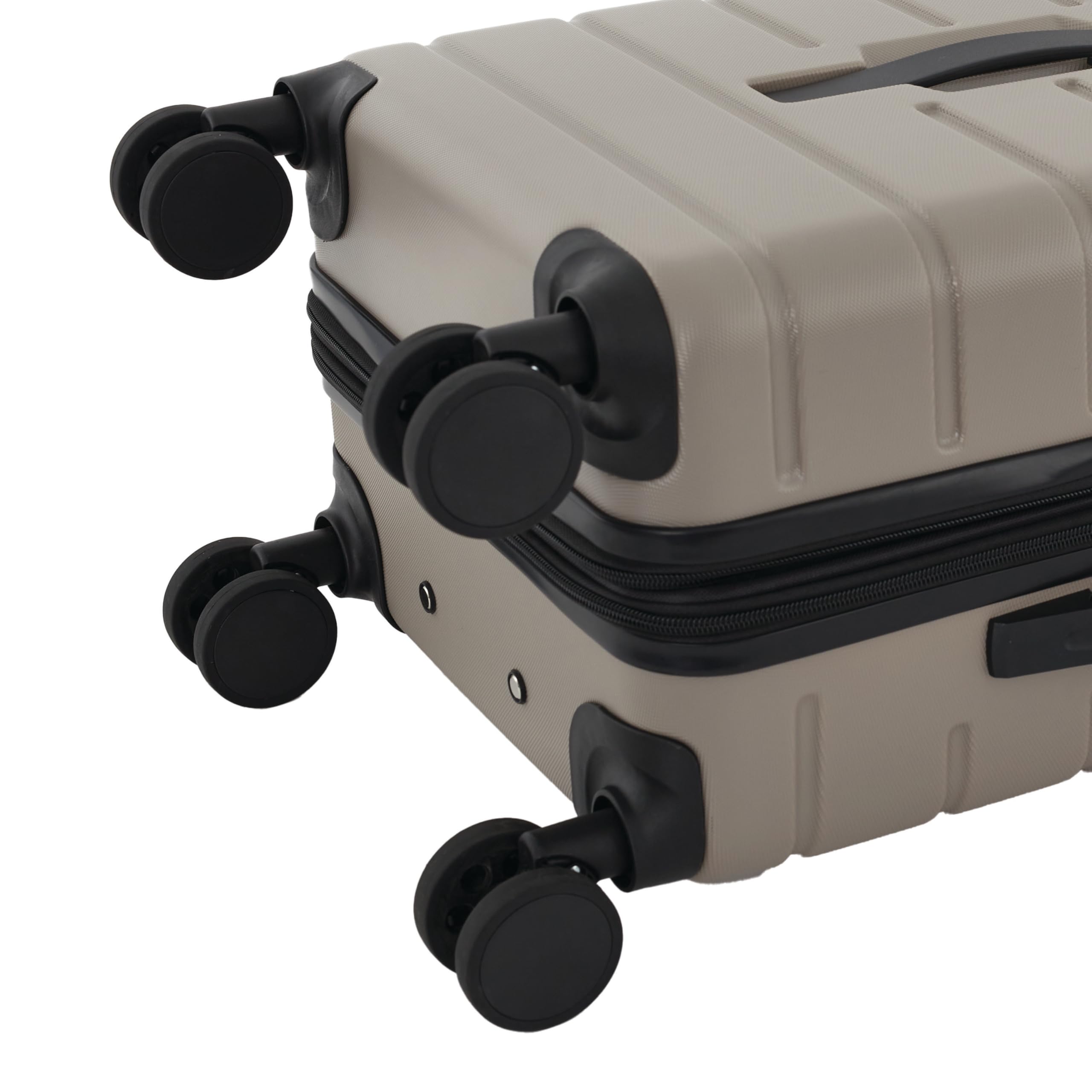 Wrangler Tall Trunk Luggage 4 Piece Set - Durable Expandable Suitcase with Wheels for Travel, Desert Taupe | Perfect for Airplane Carry-On, Business Trips & Family Vacations